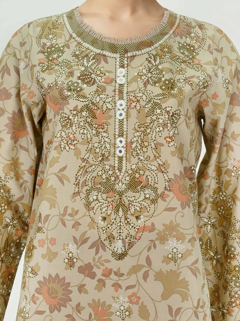 Alkaram 3 Piece Printed Khaddar Unstitched Suit - Image 3